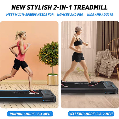 Treadmills for Home, CITYSPORTS Walking Pad Treadmill with Audio Speakers, Slim & Portable